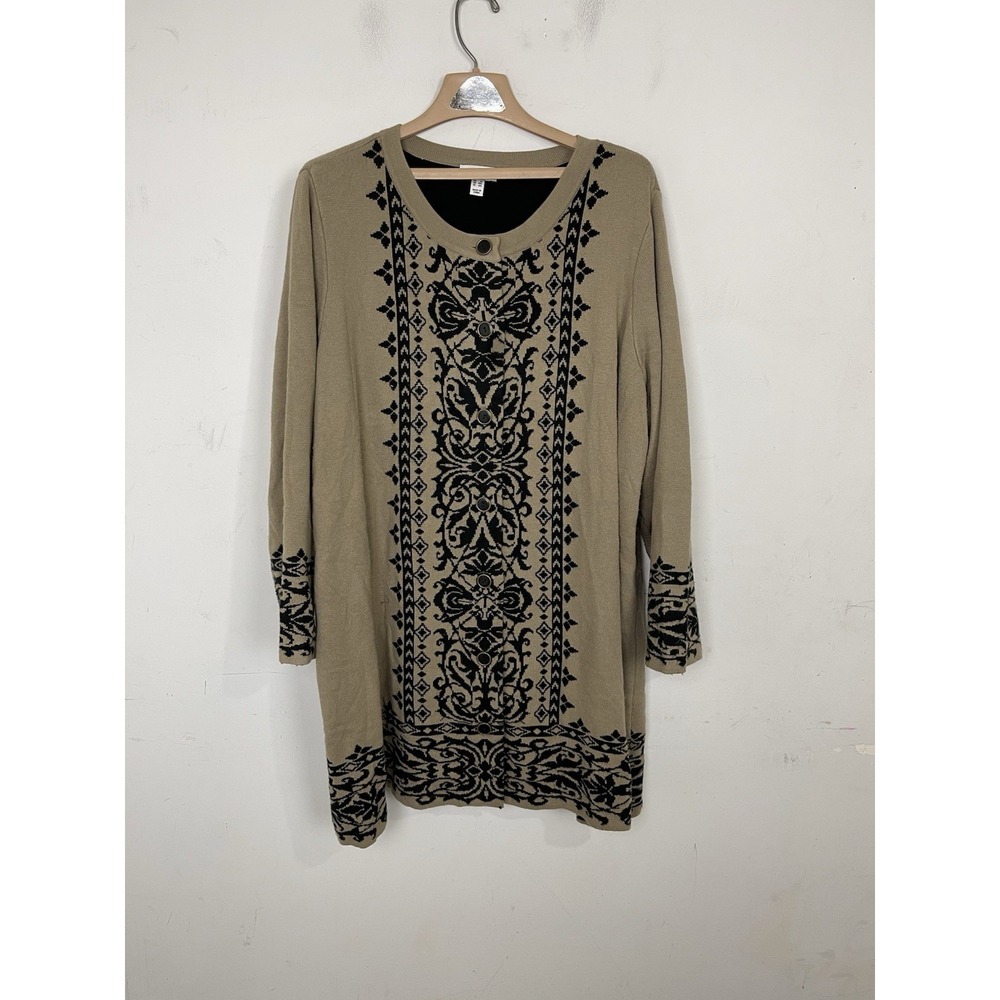 Susan Graver Womens Cardigan 3X‎ Long Classic Cozy Old Money Timeless Elegant
